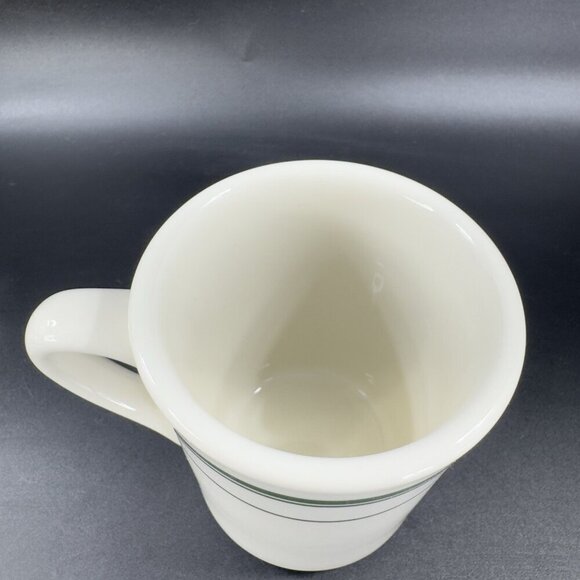 TUXTON 9oz Ceramic Restaurant Grade Diner Coffee Cup Mug Green Stripes Set 3 VTG - Picture 7 of 16